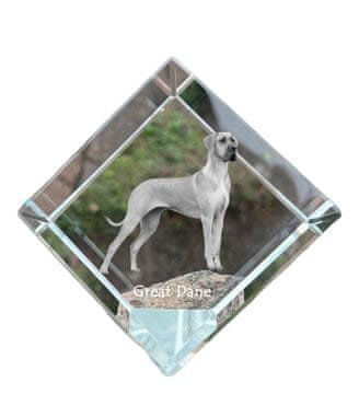 Artdog Nemška doga - kristalna kocka s fotografijo, fotografija konja v kristalu, kubični obtežilnik za papir Art-Dog