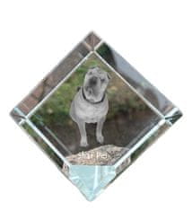 Artdog Shar Pei - kristalna kocka s fotografijo, fotografija konja v kristalu, kubični obtežilnik za papir Art-Dog