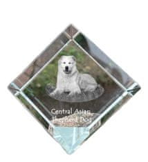 Artdog Srednjeazijski ovčar - kristalna kocka s fotografijo, fotografija konja v kristalu, kubični obtežilnik za papir Art-Dog