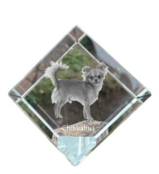 Artdog Kratkodlaka čivava - kristalna kocka s fotografijo, fotografija konja v kristalu, kubični obtežilnik za papir Art-Dog