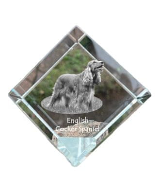 Artdog Angleški koker španjel - kristalna kocka s fotografijo, fotografija konja v kristalu, kubični obtežilnik za papir Art-Dog