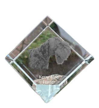 Artdog Kerry Blue Terrier, Irski Blue Terrier - kristalna kocka s fotografijo, fotografija konja v kristalu, kubični obtežilnik za papir Art-Dog