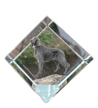 Artdog Angleški seter, Laverack I - kristalna kocka s fotografijo, fotografija konja v kristalu, kubični obtežilnik za papir Art-Dog