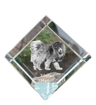 Artdog Tibetanski mastif, tibetanska nemška doga - kristalna kocka s fotografijo, fotografija konja v kristalu, kubični obtežilnik za papir Art-Dog
