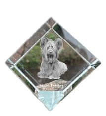 Artdog Skye terier - kristalna kocka s fotografijo, fotografija konja v kristalu, kubični obtežilnik za papir Art-Dog