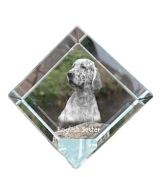 Artdog Angleški seter, Laverack - kristalna kocka s fotografijo, fotografija konja v kristalu, kubični obtežilnik za papir Art-Dog