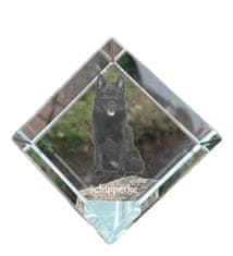 Artdog Schipperke - kristalna kocka s fotografijo, fotografija konja v kristalu, kubični obtežilnik za papir Art-Dog