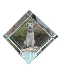 Artdog Valižanski terier, Welsh Terrier - kristalna kocka s fotografijo, fotografija konja v kristalu, kubični obtežilnik za papir Art-Dog