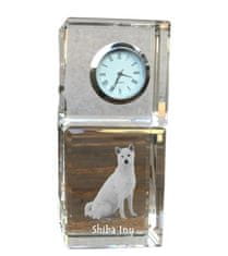 Artdog Shiba Inu - kristalna ura s fotografijo, fotografija psa v kristalu, personalizirana namizna ura Art-Dog