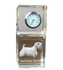 Artdog Sealyham Terrier - kristalna ura s fotografijo, fotografija psa v kristalu, personalizirana namizna ura Art-Dog