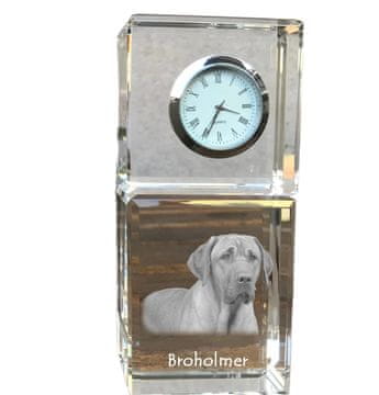 Artdog Black and tan coonhound - kristalna ura s fotografijo, fotografija psa v kristalu, personalizirana namizna ura Art-Dog