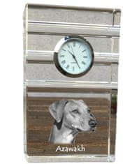 Artdog Afriški hrt, Azawakh - steklena ura s fotografijo, fotografija psa v kristalu, personalizirana stoječa ura za pisarno Art-Dog