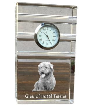 Artdog Glen of Imaal Terrier - steklena ura s fotografijo, fotografija psa v kristalu, personalizirana stoječa ura za pisarno Art-Dog