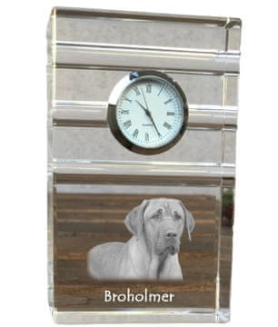 Artdog Black and tan coonhound - steklena ura s fotografijo, fotografija psa v kristalu, personalizirana stoječa ura za pisarno Art-Dog