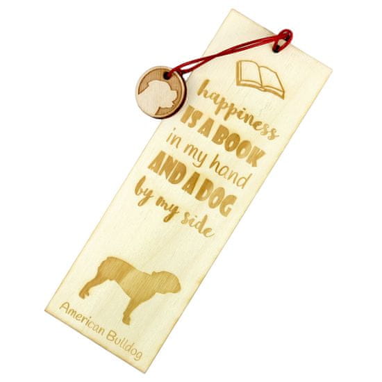 Artdog Ameriški buldog - zaznamek s psom, personaliziran zaznamek, pasji pripomoček za bralce Art-Dog