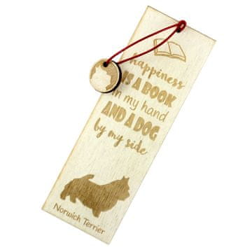 Artdog Norwich Terrier - zaznamek s psom, personaliziran zaznamek, pasji pripomoček za bralce Art-Dog