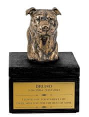 Artdog Ameriški Staffordshire terier, Amstaff, Amstaf I - urna z gravuro in skulpturo psa, zadnje slovo, ročno delo Art-Dog