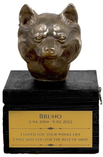 Artdog Dolgodlaka čivava - žara z gravuro in skulpturo psa, zadnje slovo, ročno delo Art-Dog