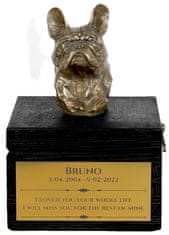 Artdog Francoski buldog - urna z gravuro in skulpturo psa, zadnje slovo, ročno delo Art-Dog