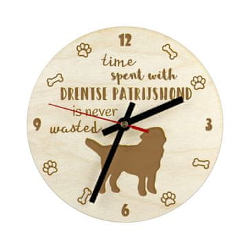 Artdog Dutch Partridge Dog, Dutch Partridge Dog - pasja ura, lesena ura, stenska ura za ljubitelje psov, namizna in regalna ura, Art-Dog