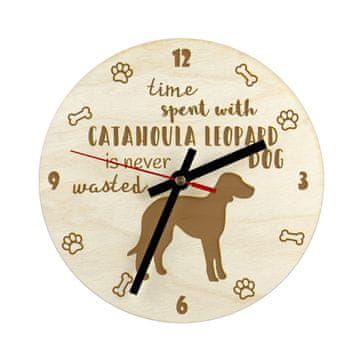 Artdog Catahoula Leopard Dog - ura s psom, lesena ura, stenska ura za ljubitelje psov, namizna in regalna ura, Art-Dog