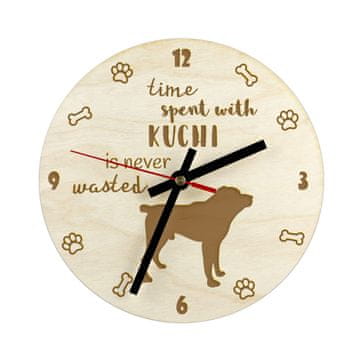 Artdog Kuchi, Sage Jangi - ura s psom, lesena ura, stenska ura za ljubitelje psov, namizna in regalna ura, Art-Dog