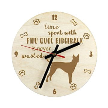 Artdog Phu Quoc Ridgeback - ura s psom, lesena ura z gravuro, personalizirana ura Art-Dog