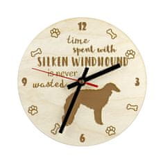 Artdog Silken Windhound - ura s psom, lesena ura z gravuro, personalizirana ura Art-Dog