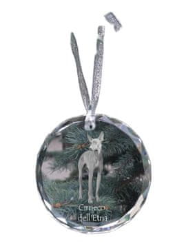 Artdog Cirneco dell'Etna, Sicilijanski hrt - kristalna kroglica s fotografijo, fotografije psa v kristalu, personaliziran obesek za božično drevo Art-Dog