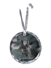 Artdog Škotski seter, Gordon Setter - kristalna kroglica s fotografijo, fotografije psa v kristalu, personaliziran obesek za božično drevesce Art-Dog
