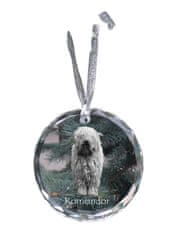 Artdog Komondor - kristalna kroglica s fotografijo, fotografije psa v kristalu, personaliziran obesek za božično drevo Art-Dog