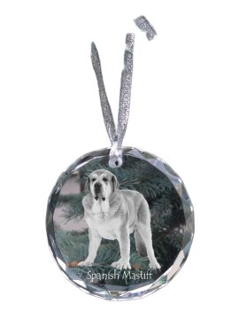 Artdog Španski mastif - kristalna kroglica s fotografijo, fotografije psa v kristalu, personaliziran obesek za božično drevo Art-Dog