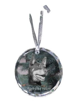Artdog Avstralski ovčar Kelpie - kristalna kroglica s fotografijo, fotografije psa v kristalu, personaliziran obesek za božično drevesce Art-Dog