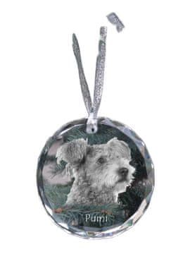 Artdog Pumi - kristalna kroglica s fotografijo, fotografije psa v kristalu, personaliziran obesek za božično drevo Art-Dog