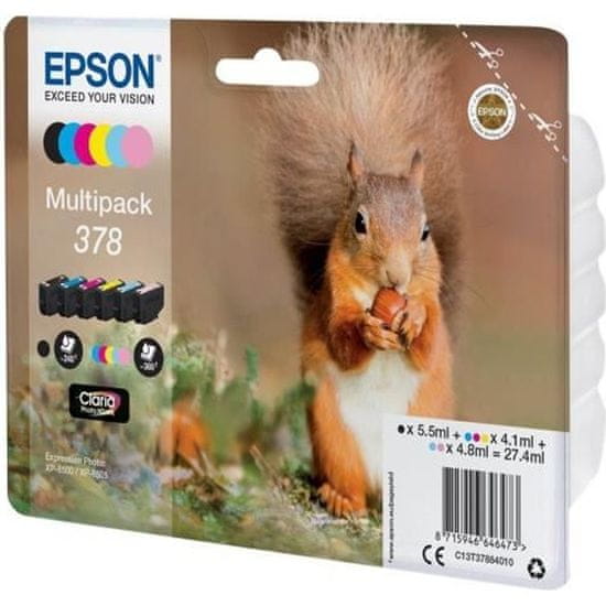shumee Originalna kartuša s črnilom EPSON 378 Multi-Pack - 6 kosov - črna, rumena, cian, magenta, svetlo škrlatna, svetlo cian