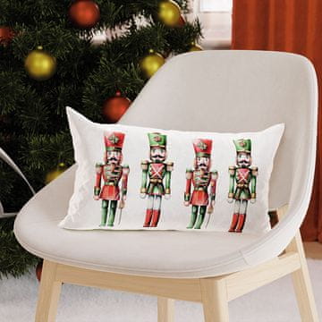 Prevleka za vzglavnik NUTCRACKERS večbarvna žametna božična 30x50 cm