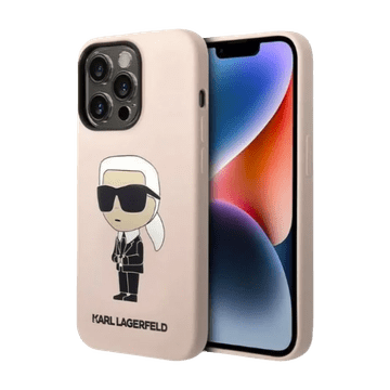 Karl Lagerfeld Ovitek Karl Lagerfeld "Icon - silicone pink" za iPhone 14 Pro (KLHCP14LSNIKBCP)