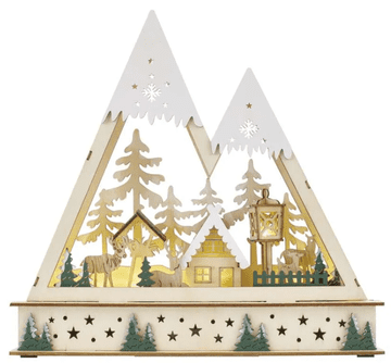 Emos lesena božična pokrajina, LED, 23,5 cm