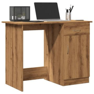 Vidaxl vidaXL Pisalna miza, Artisan hrast, 100x50x76 cm, material na osnovi lesa