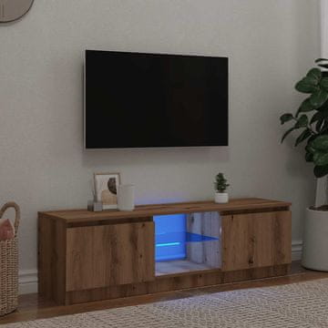 Vidaxl vidaXL TV omarica z LED osvetlitvijo, umetniški hrast 120x30x36 cm