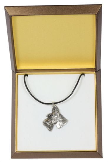 Artdog Škotski terier, Aberdeen terier I - verižica s psom v darilni škatli, posrebreni medaljon za ljubitelja psov, privlačen obesek Art-Dog