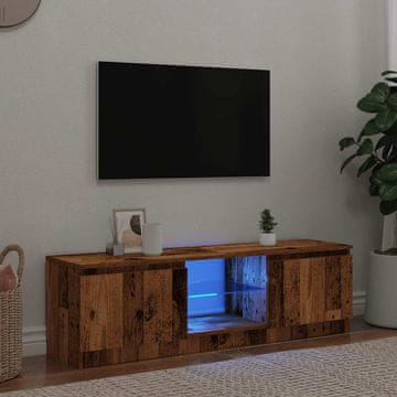 Vidaxl vidaXL TV omarica z LED osvetlitvijo, starinski les, 140x40x35,5 cm