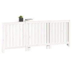 Vidaxl Pokrov za radiator bela 210x21x85 cm trdna borovina
