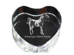 Artdog American Paint Horse - fotografija konja v kristalu, kristalno srce, unikaten foto okvir Art-Dog