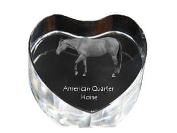 Artdog American Quarter Horse - fotografija konja v kristalu, kristalno srce, unikaten okvir za fotografije Art-Dog