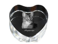 Artdog Abyssinian - fotografija mačke v kristalu, kristalno srce, unikaten okvir za fotografije Art-Dog