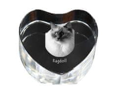 Artdog Ragdoll - fotografija mačke v kristalu, kristalno srce, unikaten foto okvir Art-Dog