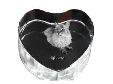 Artdog Balinese - fotografija mačke v kristalu, kristalno srce, unikaten foto okvir Art-Dog