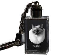 Artdog Ragdoll - kristalni obesek za ključe s fotografijo mačke, osvetljen obesek za ključe, unikatno darilo Art-Dog