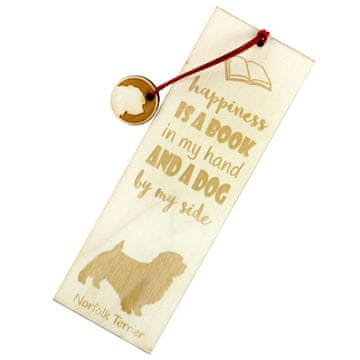 Artdog Norfolški terier - zaznamek s psom, personaliziran zaznamek, pasji pripomoček za bralce Art-Dog